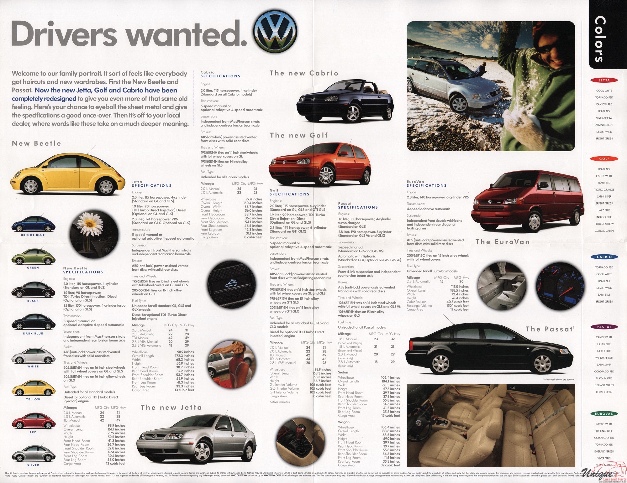 1999 VW Lineup Brochure Page 3